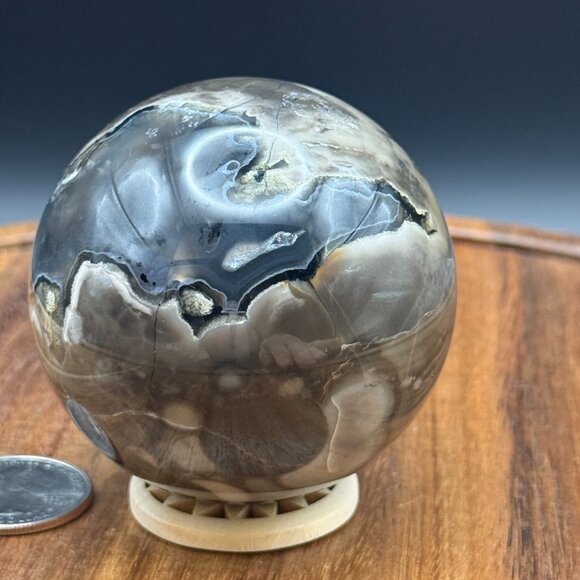 Volcanic Agate Sphere #4 62.8mm  Rocks and Minerals 318g - Picture 2 of 11